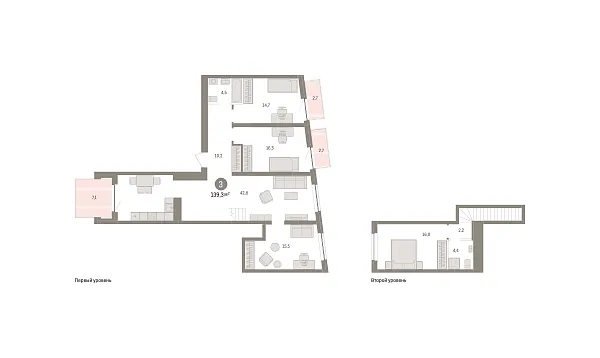 Новая 3-к квартира
 139.3 м² на 2/9 этаже в ЖК «Речной порт» в городе Тюмень 