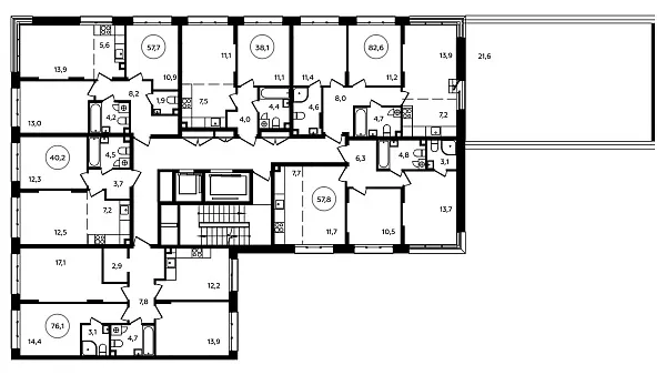 Количество комнат: 3,  84.4 кв.м.