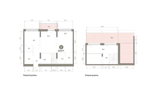 Количество комнат: 2,  127.2 кв.м.