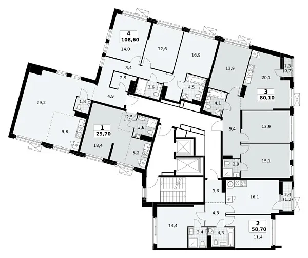 Количество комнат: 3,  80.1 кв.м.