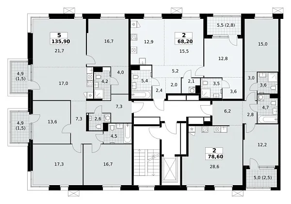 Количество комнат: 5,  135.9 кв.м.