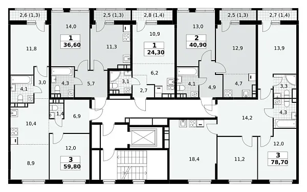 Количество комнат: 1,  24.3 кв.м.