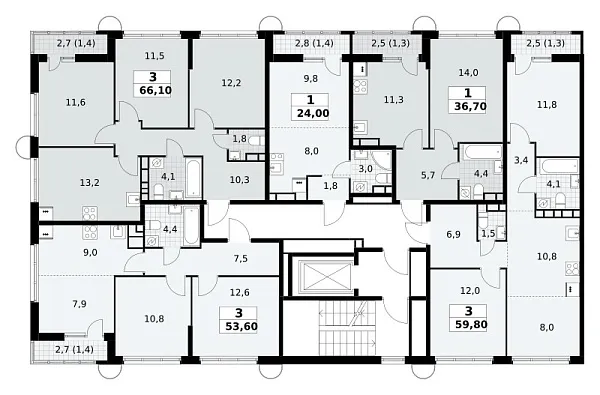 Количество комнат: 1,  24 кв.м.