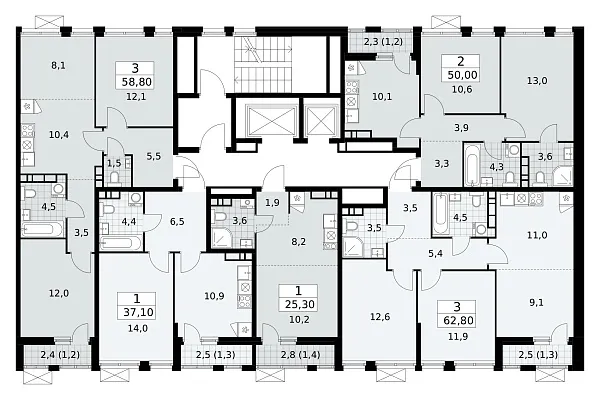Количество комнат: 1,  37.1 кв.м.