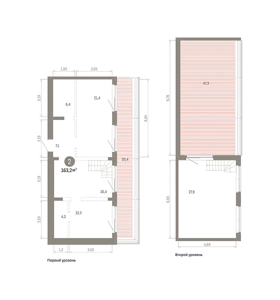 Количество комнат: 2,  163.21 кв.м.