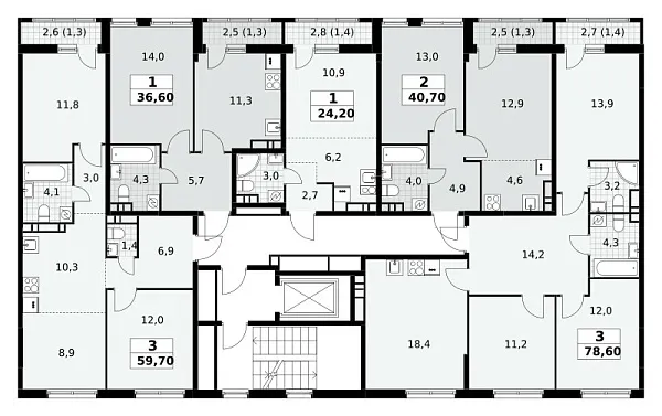 Количество комнат: 1,  24.2 кв.м.
