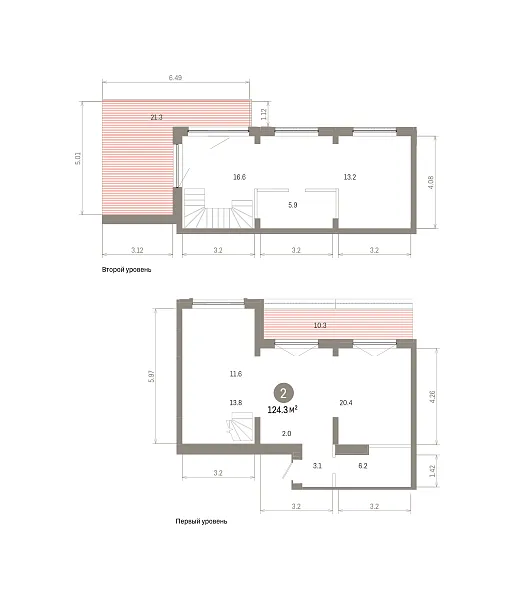 Количество комнат: 2,  124.28 кв.м.