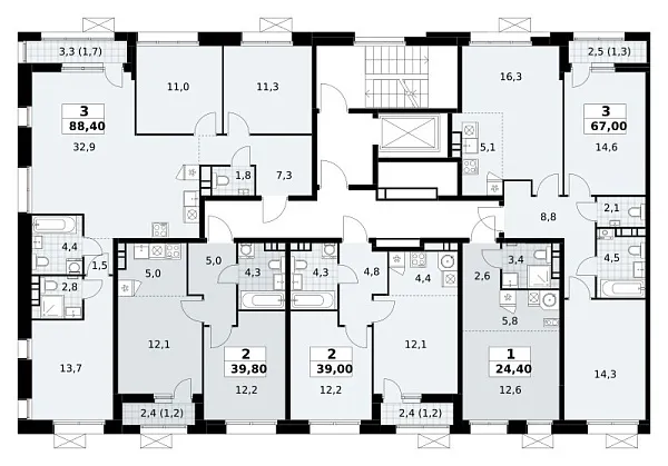 Количество комнат: 1,  24.4 кв.м.