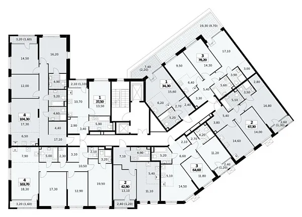Количество комнат: 1,  34.3 кв.м.