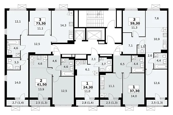Количество комнат: 2,  41.5 кв.м.