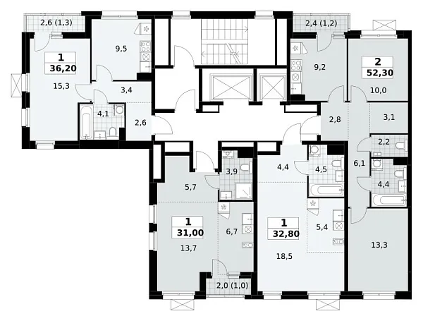 Количество комнат: 1,  31 кв.м.