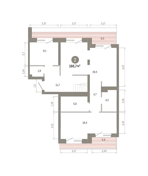 Количество комнат: 2,  166.65 кв.м.
