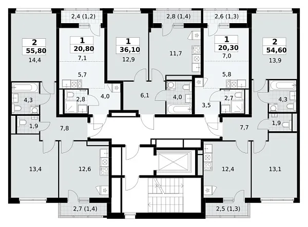 Количество комнат: 1,  36.1 кв.м.