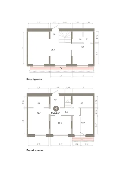 Количество комнат: 4,  114.35 кв.м.