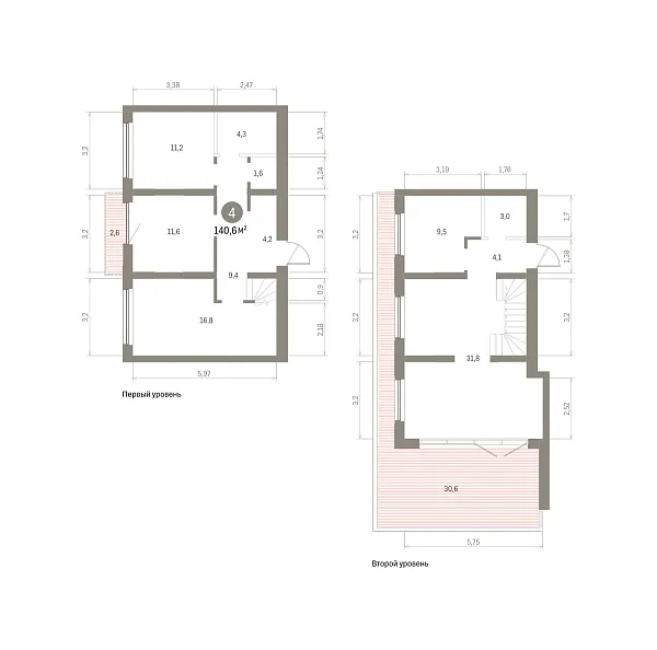 Количество комнат: 4,  140.55 кв.м.