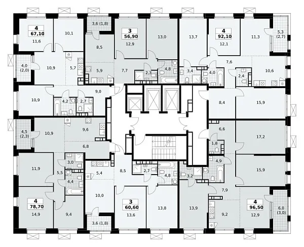 Количество комнат: 4,  78.7 кв.м.