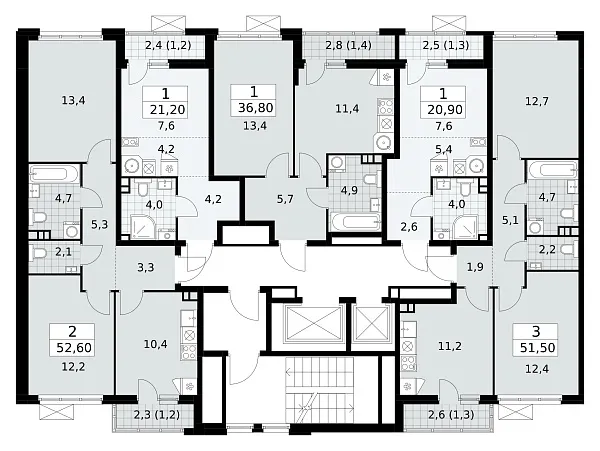 Количество комнат: 1,  36.8 кв.м.
