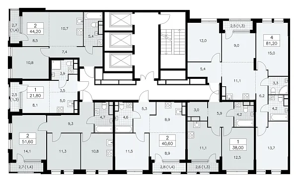 Количество комнат: 4,  81.2 кв.м.