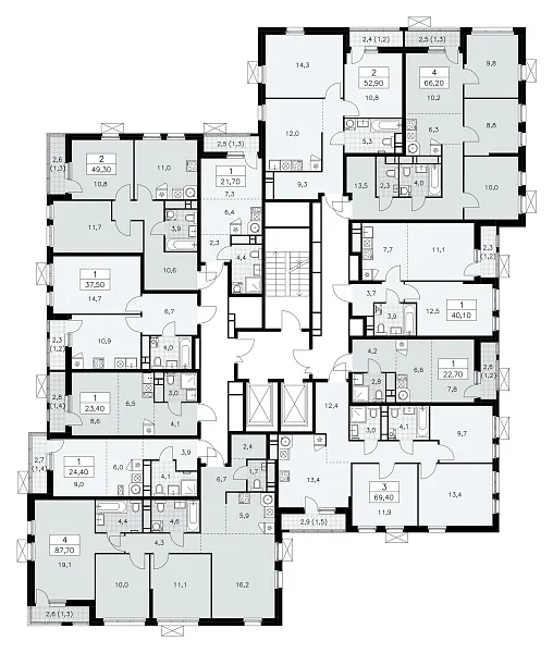 Количество комнат: 2,  40.1 кв.м.