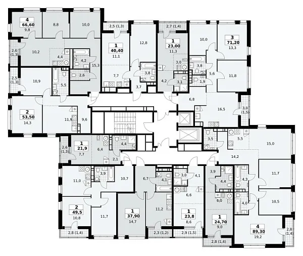 Количество комнат: 4,  66.6 кв.м.