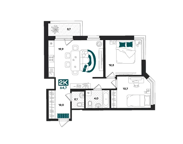 Новая 
  м² на / этаже в ЖК «» в городе Тюмень 