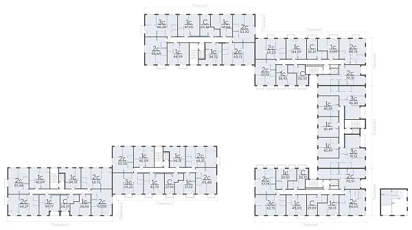 Количество комнат: 2,  55.84 кв.м.