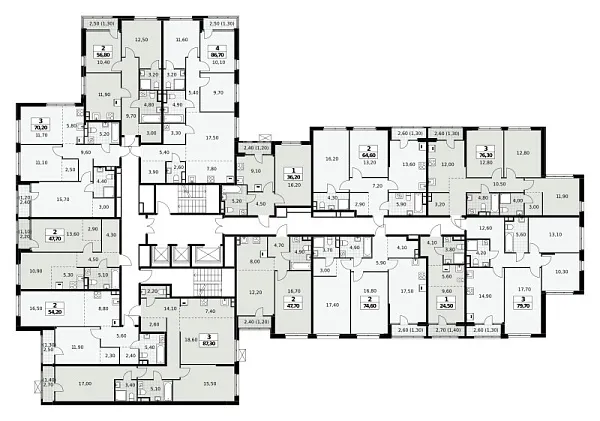 Количество комнат: 3,  70.2 кв.м.