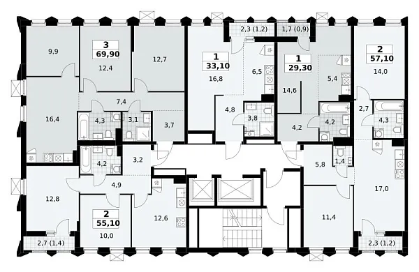 Количество комнат: 1,  33.1 кв.м.