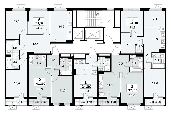 Количество комнат: 3,  73.3 кв.м.