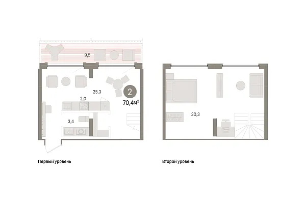 Новая 2-к квартира
 70.43 м² на 8/9 этаже в ЖК «Речной порт» в городе Тюмень 