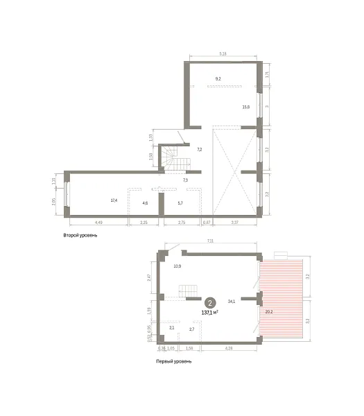 Количество комнат: 2,  137.06 кв.м.