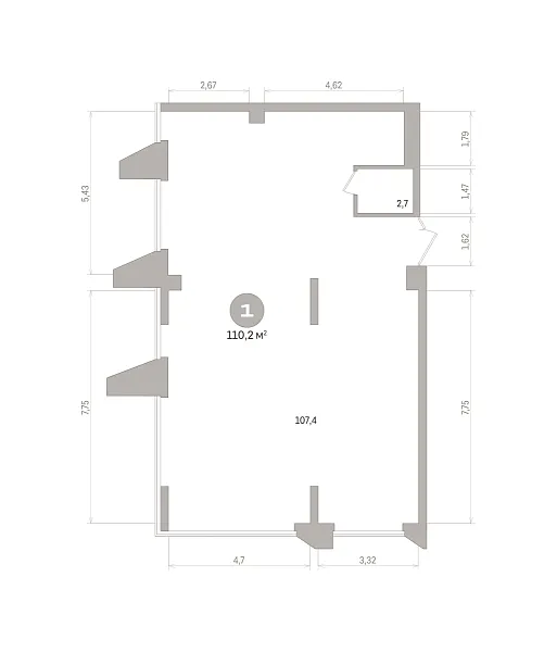 Количество комнат: 2,  110.15 кв.м.