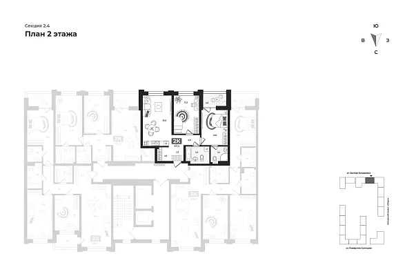 Количество комнат: 2,  68.1 кв.м.