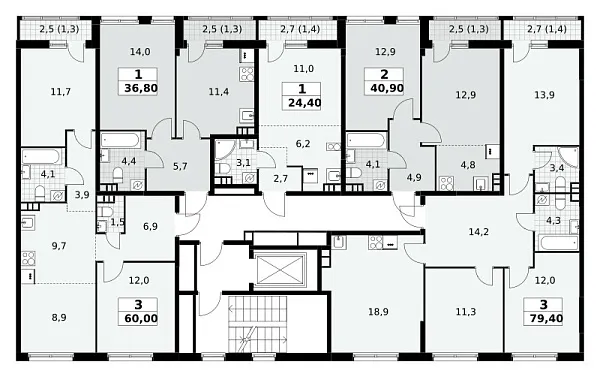 Количество комнат: 1,  24.4 кв.м.
