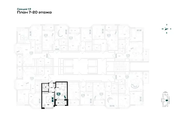 Количество комнат: 1,  41.5 кв.м.