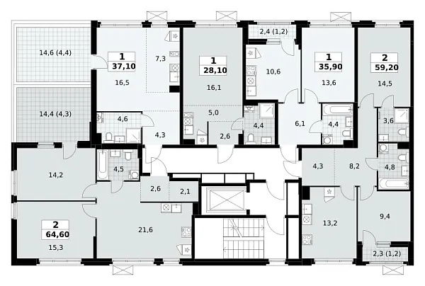 Количество комнат: 1,  28.1 кв.м.