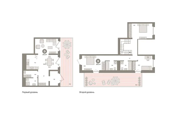 Новая 3-к квартира
 192.1 м² на 1/9 этаже в ЖК «Квартал «Метроном»» в городе Тюмень 