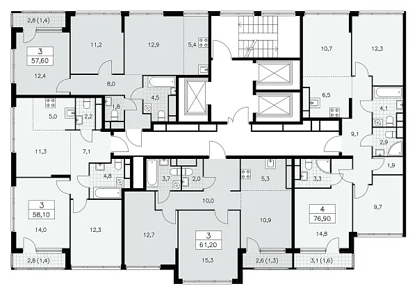 Количество комнат: 4,  76.9 кв.м.