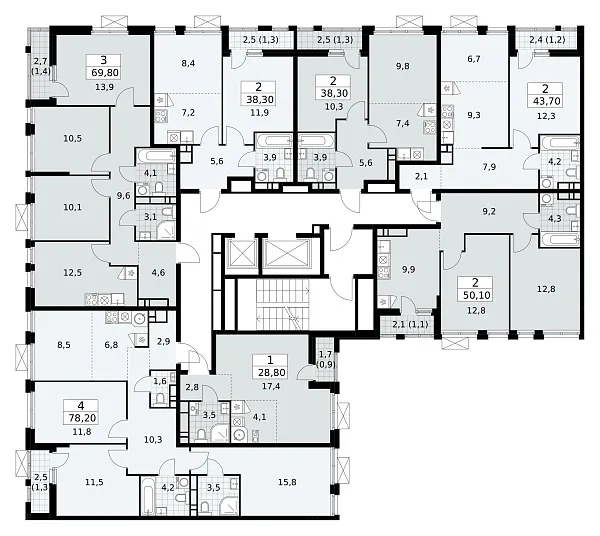 Количество комнат: 4,  78.2 кв.м.