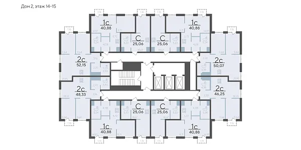 Количество комнат: 1,  40.88 кв.м.