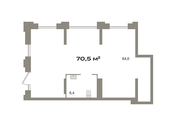 Торговые помещения, 70 кв.м., Калининский, ул. Краснооктябрьская, 4/1