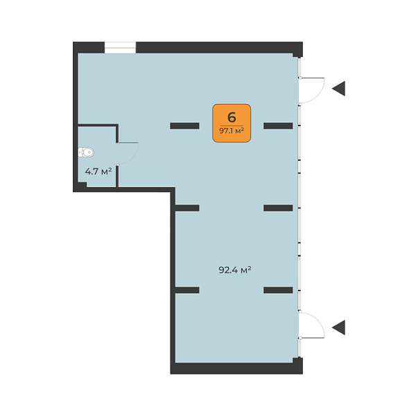Помещения свободного назначения, 97 кв.м., Восточный район, Эльвиры Федоровой, 3