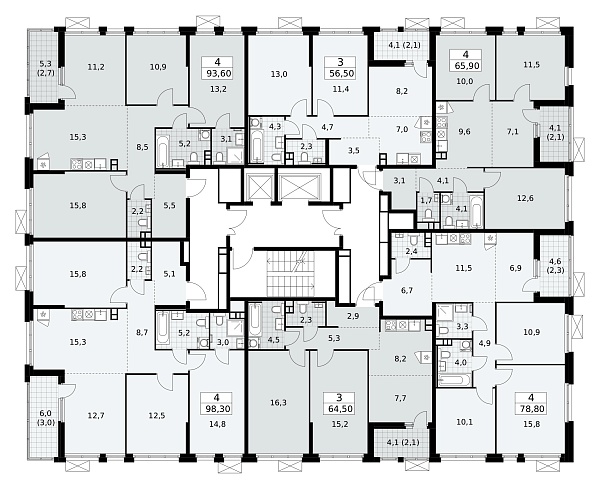 Количество комнат: 4,  98.3 кв.м.