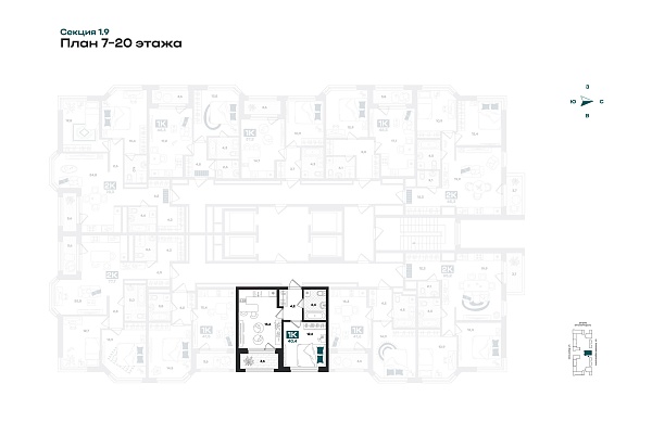 Количество комнат: 1,  40.4 кв.м.