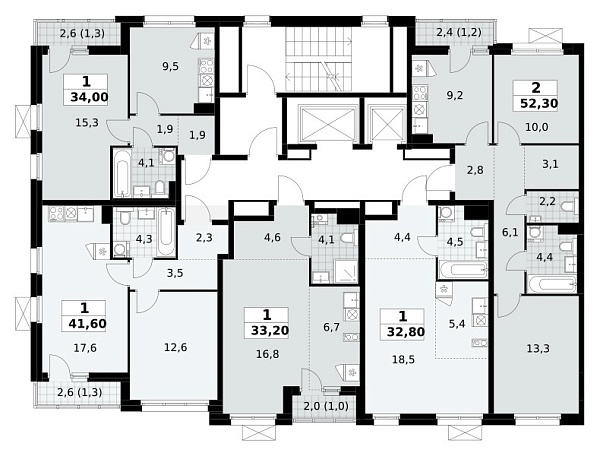 Количество комнат: 1,  41.6 кв.м.