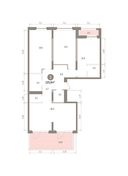 Количество комнат: 2,  123.71 кв.м.