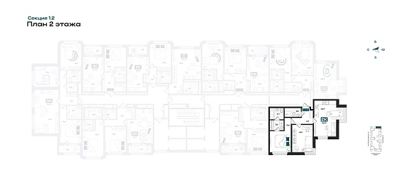 Количество комнат: 2,  68.9 кв.м.