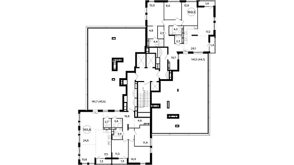 Количество комнат: 4,  165.6 кв.м.