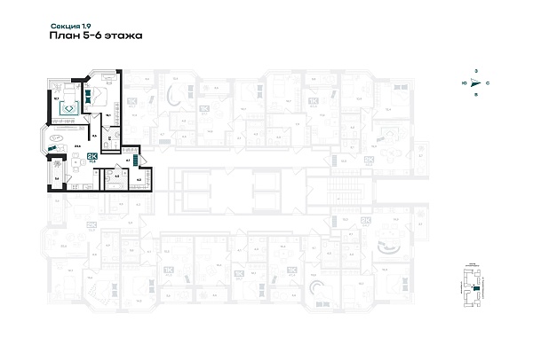 Количество комнат: 2,  77.3 кв.м.