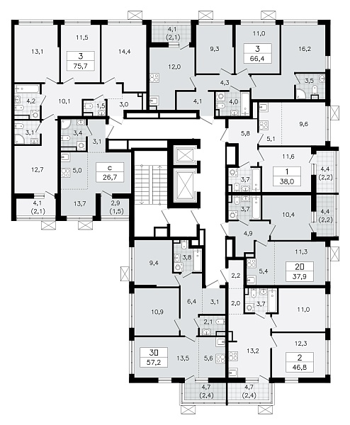 Количество комнат: 1,  26.7 кв.м.